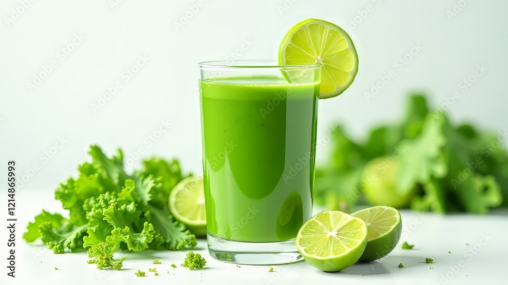 Fototapeta premium Kale Juice in Glass - Healthy Refreshment