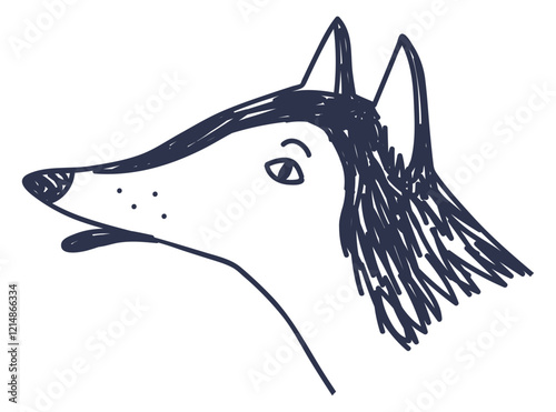 Simple line drawing of a fox head, symbolizing cunning and agility.