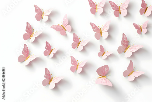 Pink Butterflies Scattered ...