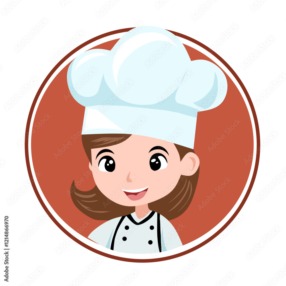 Cute female chef character illustration, Good to use for logos Cute female chef character illustration, Good to use for logos