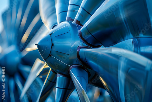 Close-up of a Blue Turbopro...
