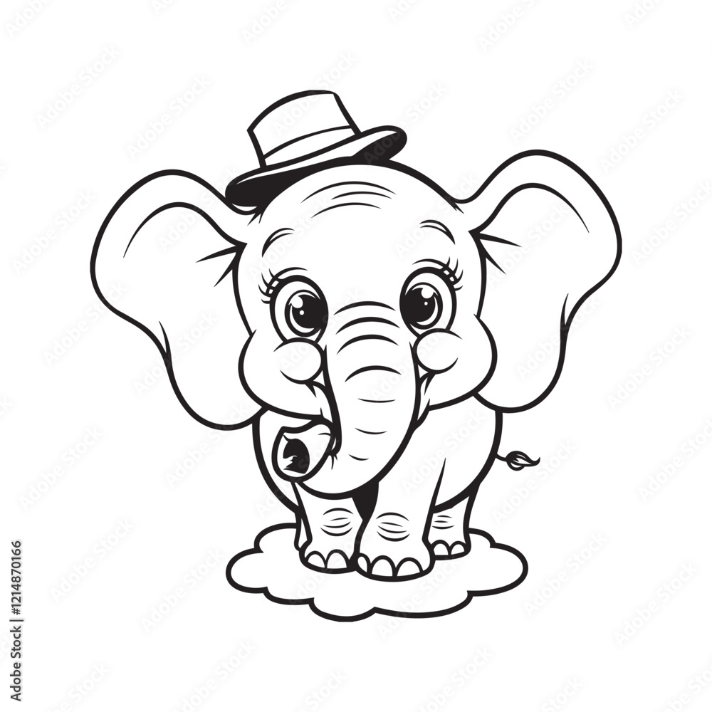 Adorable Baby Elephant Cartoon svg cut Adorable Baby Elephant Cartoon svg cut