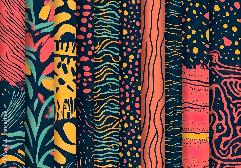 Set of seamless abstract hand-drawn patterns Set of seamless abstract hand-drawn patterns