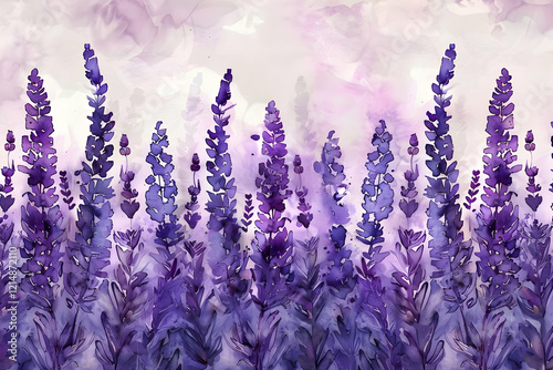 Watercolor Lavender Flowers...