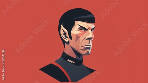 Spock Character Flat Vector Illustration