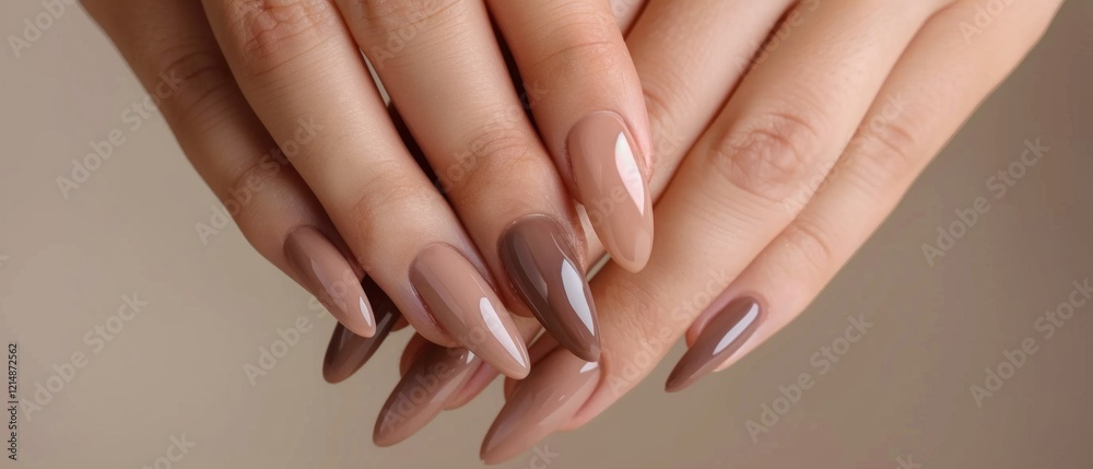 Image with neat manicure in neutral colours. Suitable for beauty blogs, salon ads, articles about nail care. Image with neat manicure in neutral colours. Suitable for beauty blogs, salon ads, articles about nail care.