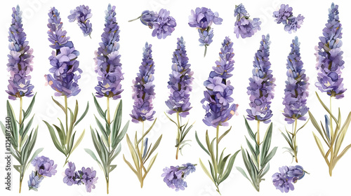 Lavender Flowers and Stems ...