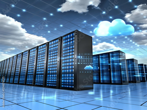 Server racks store data sec...