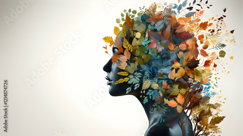 Woman Silhouette with Autum...