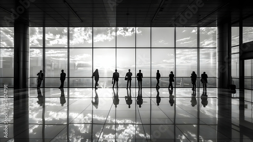 Silhouetted Figures Stand B...