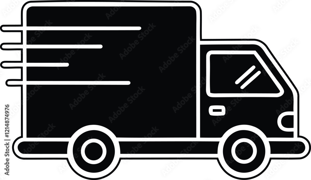 Delivery truck vector illustration design, delivery truck silhouette vector art, delivery truck line art vector Delivery truck vector illustration design, delivery truck silhouette vector art, delivery truck line art vector