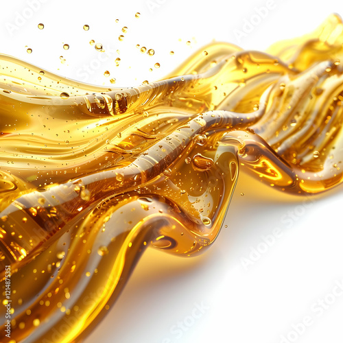 Golden Liquid Flowing Smoot...