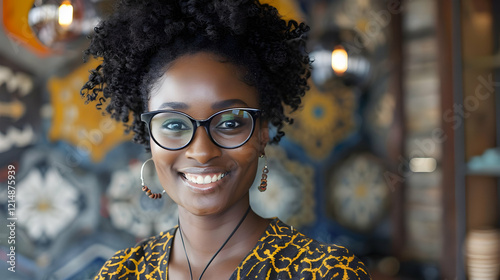Smiling Woman with Glasses ...