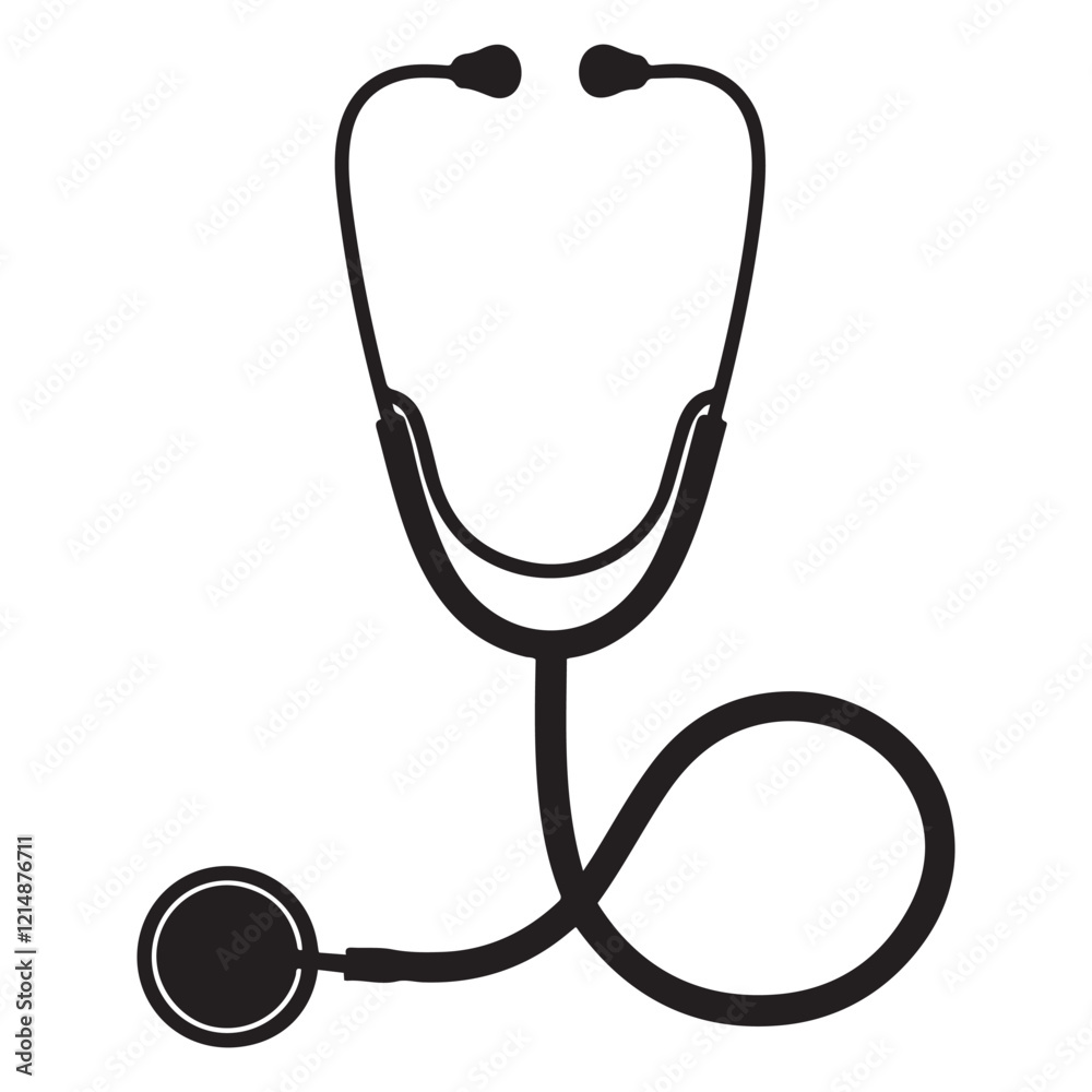 Doctor stethoscope medical device flat icon vector Doctor stethoscope medical device flat icon vector
