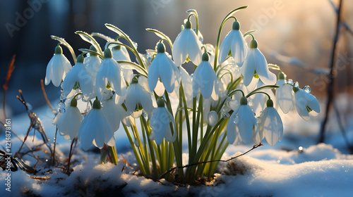 Delicate Snowdrops Bloom th...
