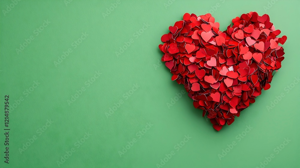 Colorful Heart Shape Made of Small Red Paper Hearts Colorful Heart Shape Made of Small Red Paper Hearts