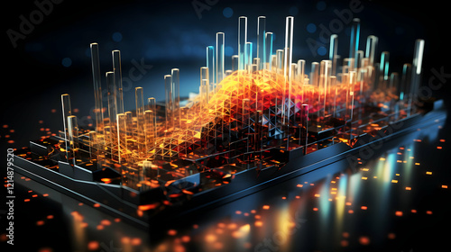 3D Abstract Cityscape with ...