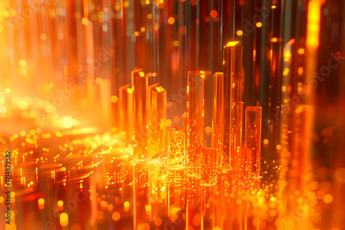 Abstract 3D Cityscape Glows...