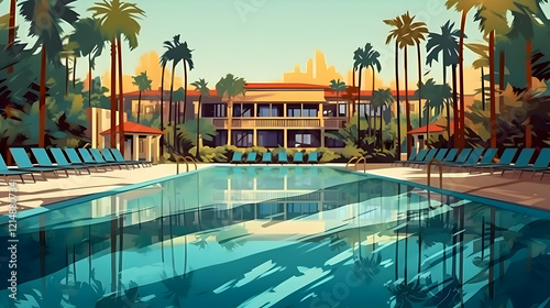 Luxury Hotel Poolside Oasis...