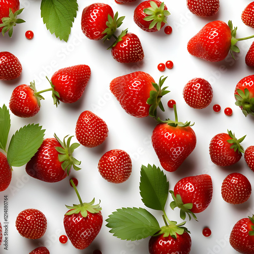 Ripe Red Strawberries with ...