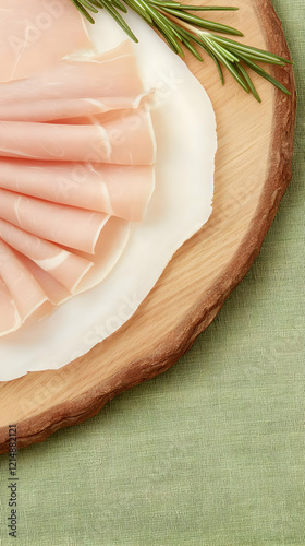 Thin Slices of Cooked Ham w...