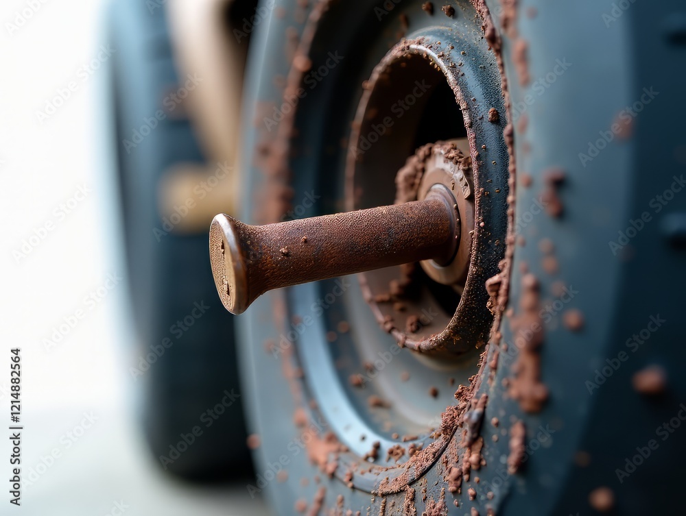 Rusted Nail in Flat Tire Closeup - Damaged Car Tyre Rusted Nail in Flat Tire Closeup - Damaged Car Tyre