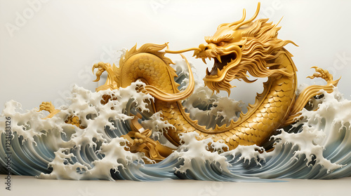 Golden Mythical Dragon Emer...