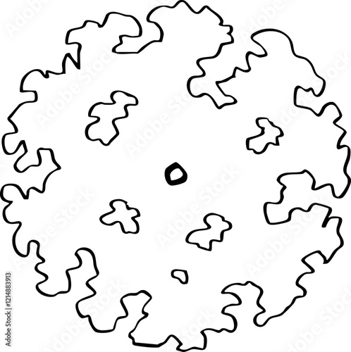 minimalist hand drawn cartoon top view of tree illustration