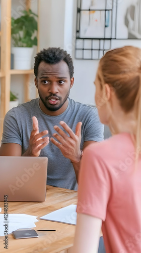 Colleagues Discuss Project ...
