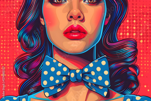 Stylish Woman with a Polka ...