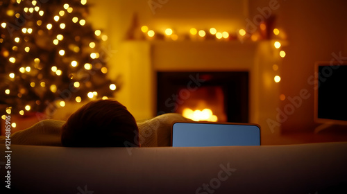Person Relaxes on Couch wit...