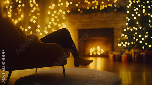 Person Relaxing by the Fire...
