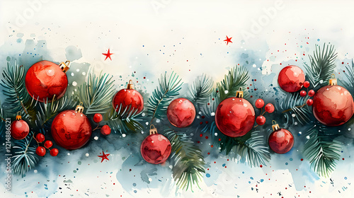 Watercolor Christmas Orname...