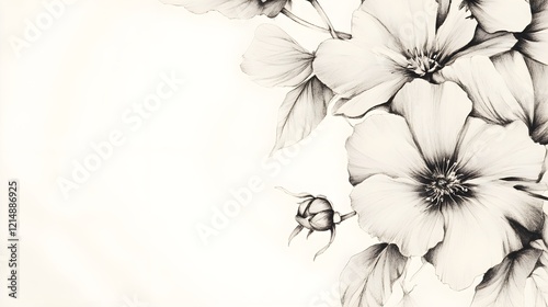 Wallpaper Mural Close-Up Hand-Drawn Attractive Floral Elements on Light Background Torontodigital.ca