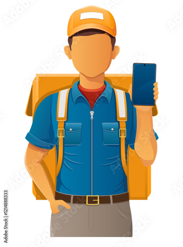 delivery young man courier service vector illustration isolated on white background