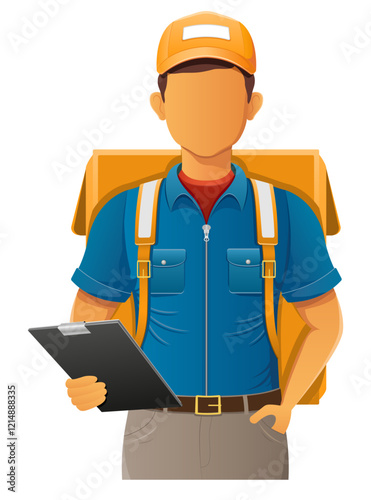 delivery young man courier service vector illustration isolated on white background