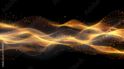 Golden Particles Flowing Sm...