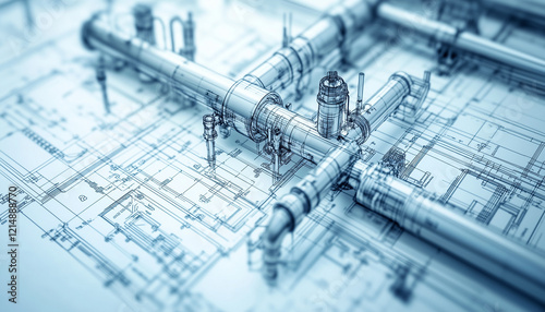 engineers print of a piping system