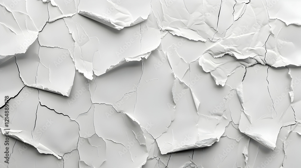 Cracked White Surface Texture Creates a Detailed Background with a Weathered Appearance Cracked White Surface Texture Creates a Detailed Background with a Weathered Appearance