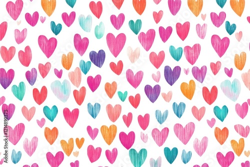 Colorful Heart Pattern Background Design