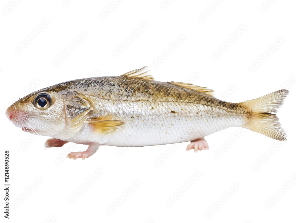 Isolated Fish with Legs Hybrid Creature