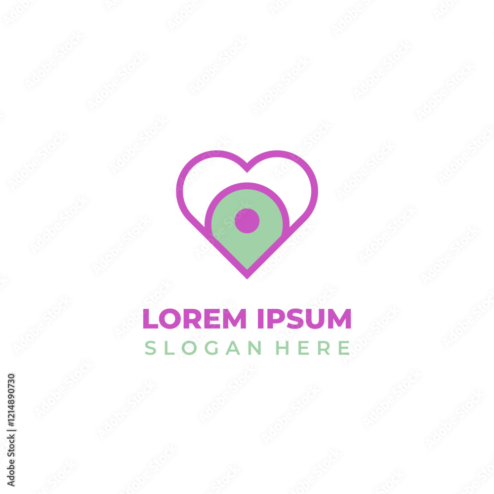 Vector health logo in heart shape, combination of lineart and shape styles Vector health logo in heart shape, combination of lineart and shape styles