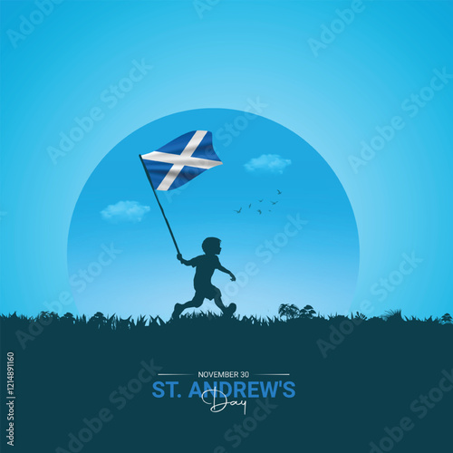 St. Andrew's Day. creative ads for social. 3D illustrations.