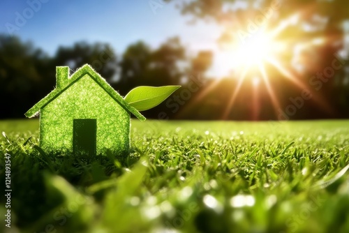 Conceptual representation of a sustainable green home.