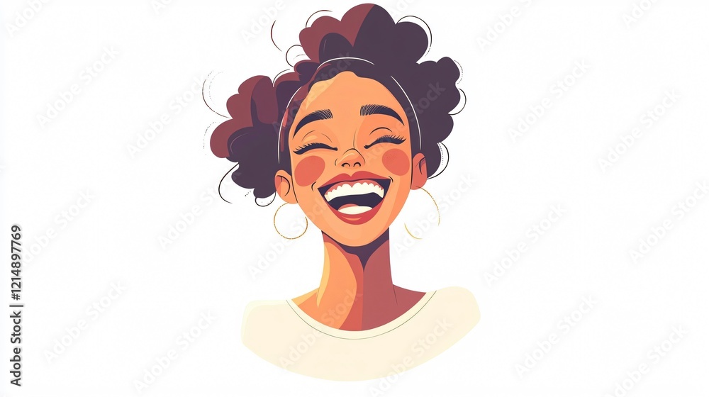 Joyful portrait of a person holding and looking away, centered with a wide-angle view Joyful portrait of a person holding and looking away, centered with a wide-angle view