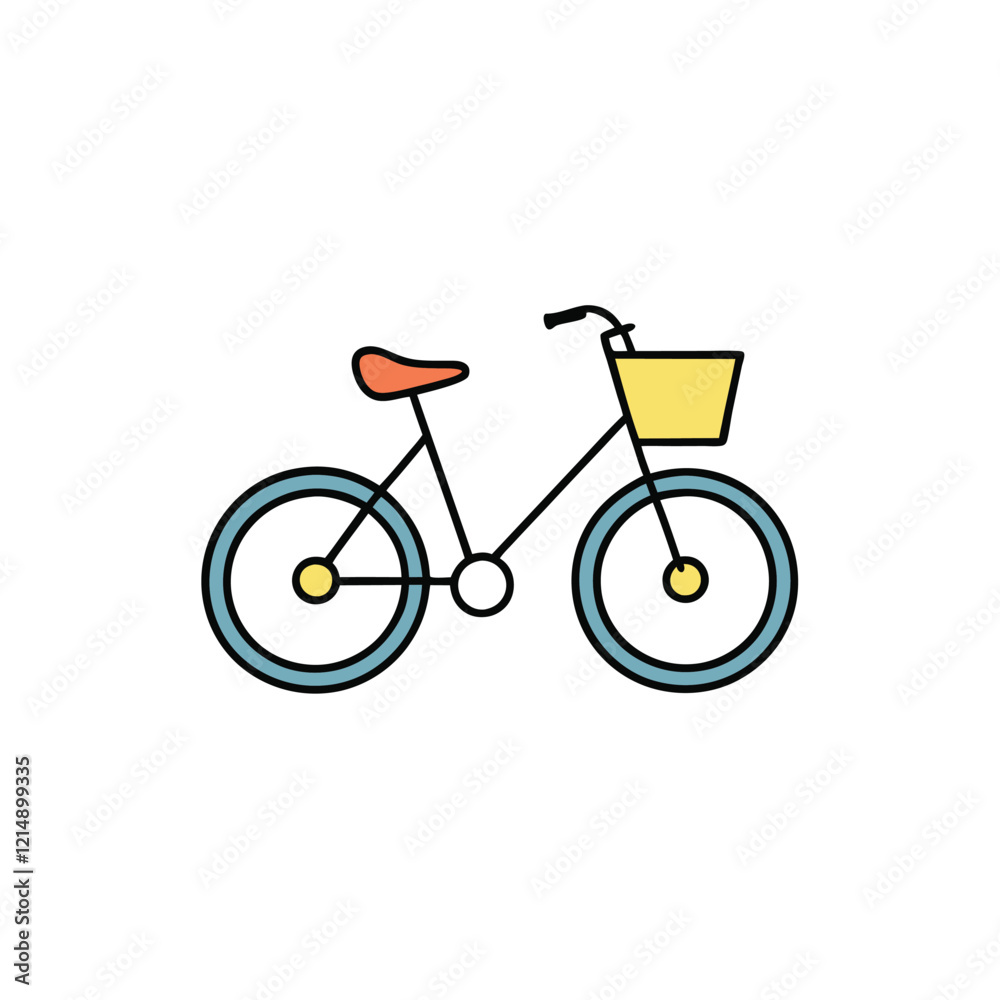 Bicycle with a Basket Vector Illustration Bicycle with a Basket Vector Illustration