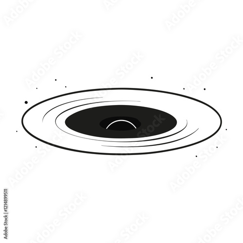 Black Hole with Swirling Light Vector Illustration