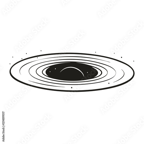 Black Hole with Swirling Light Vector Illustration
