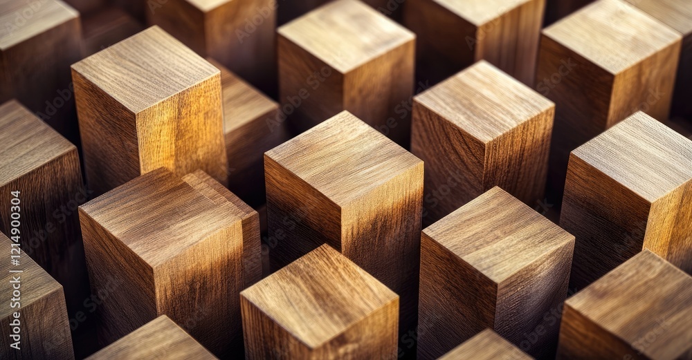 Close-up of a collection of wooden cubes Close-up of a collection of wooden cubes