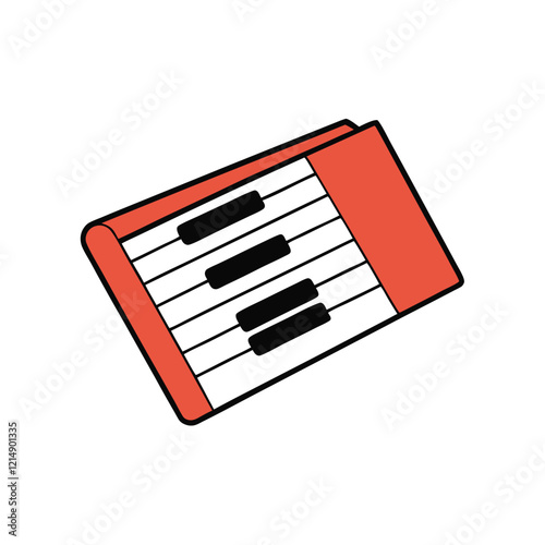 Piano Keys and Sheet Music Vector Illustration